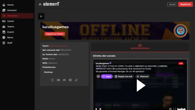 Dettaglio streamer